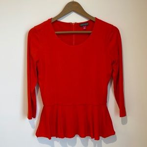 Vince Camuto Red Orange Peplum Top Size Small Women’s